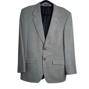 Yves Saint Laurent Mens Jacket Gray Wool Tweed Suit Blazer 2 Button Front 42